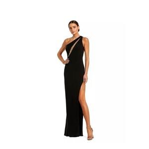 Mac Duggal Women's One Shoulder Gown with Sheer Embellished Cut Out (new) $298